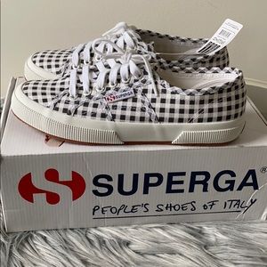 Black Gingham Superga women’s size 8 shoe